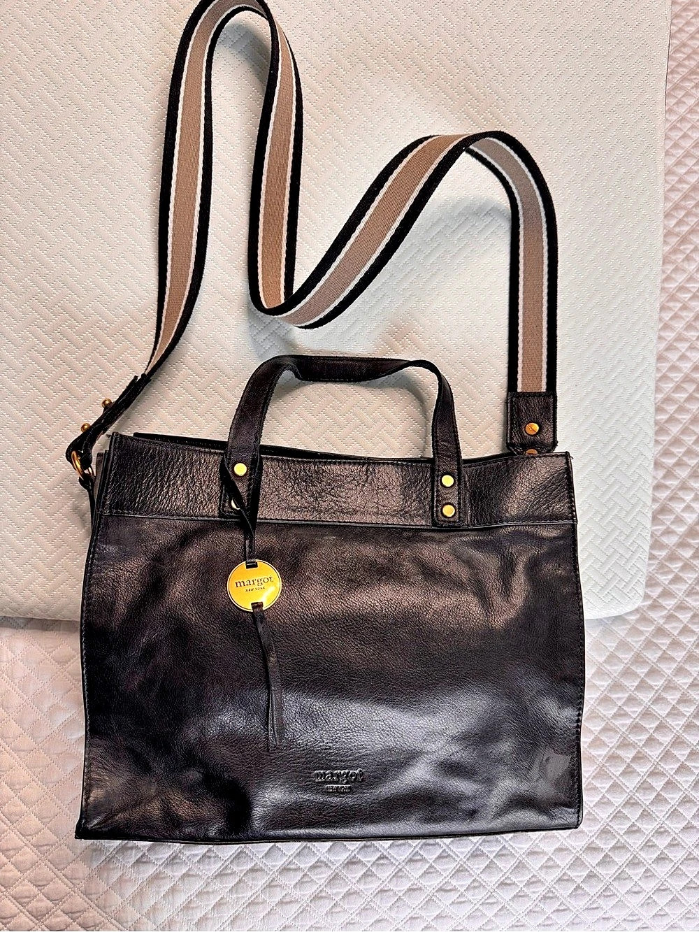 Margot crossbody in butter soft Black Leather